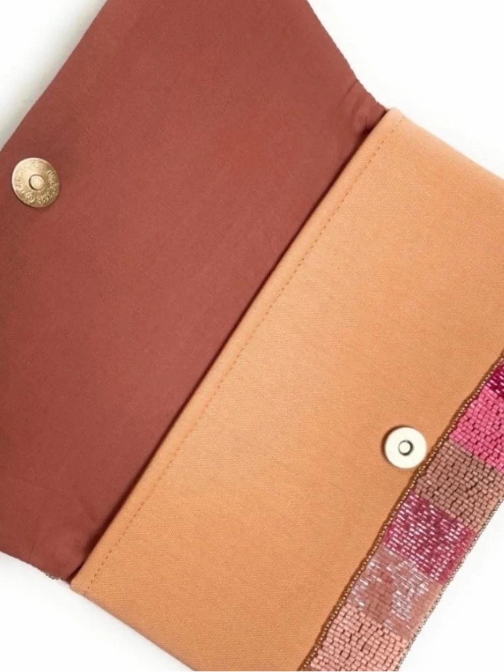 Beaded Pink Stripe Clutch - 'Rosé All Day'